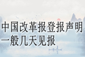 中國改革報登報聲明一般幾天見報？